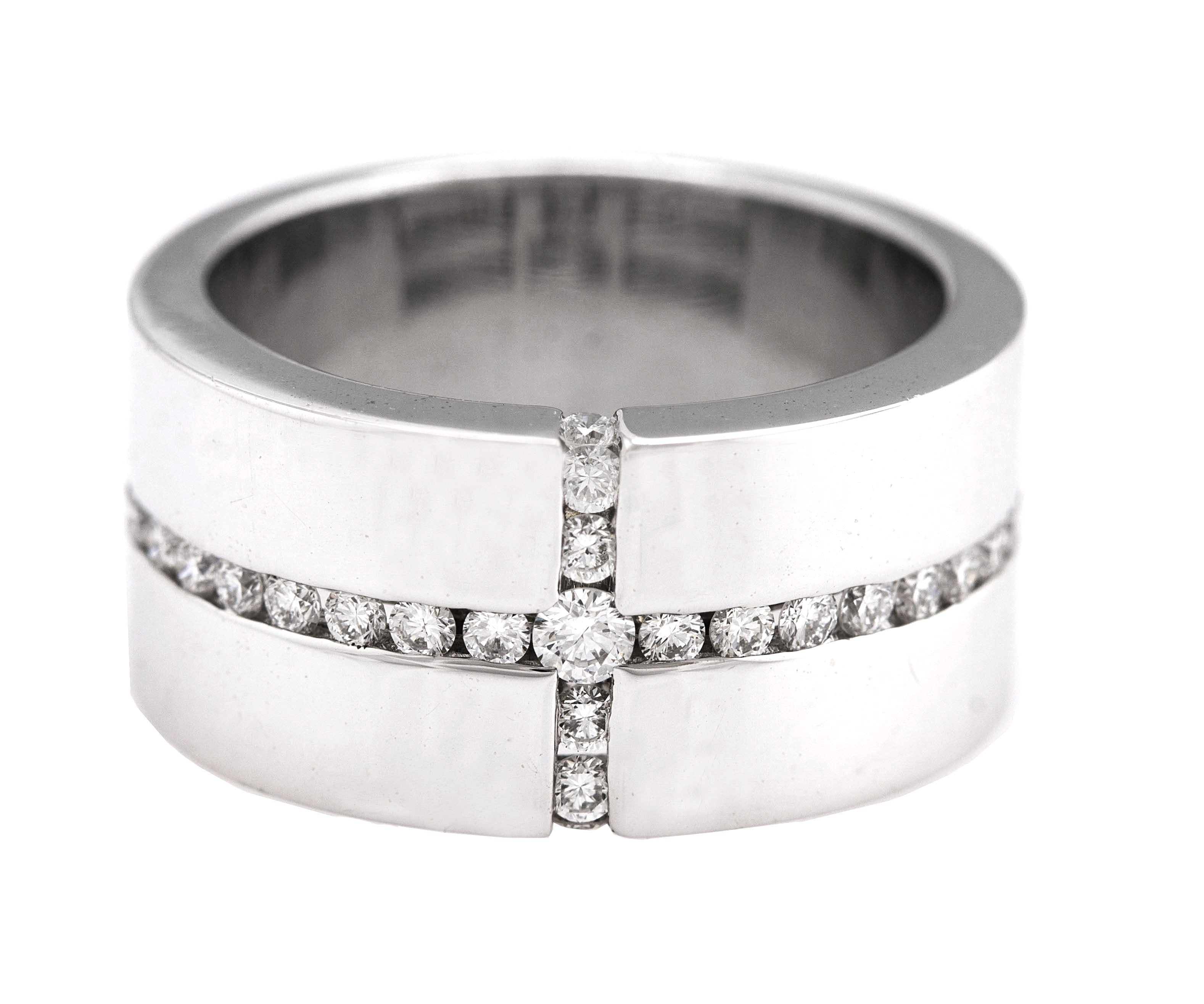 Movado Sterling Silver Diamond Ring - Stones set in Gold Bezels - Size 6 |  eBay